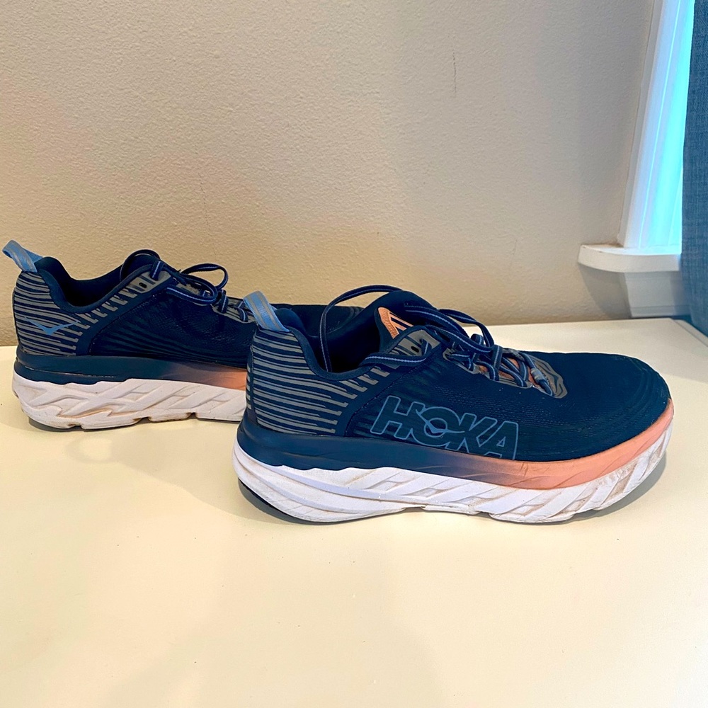 Hoka One One Bondi 6 Navy Pink Running Shoes Women’s Size 8